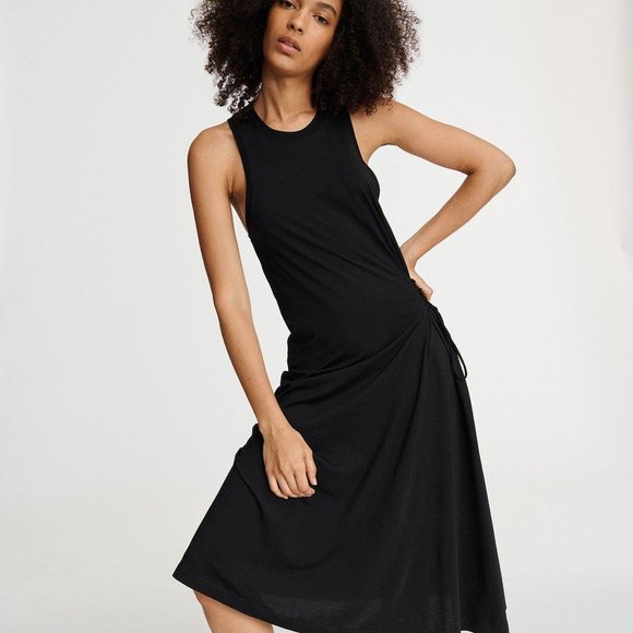 Rag & Bone Black lace up midi dress - Picture 2 of 9